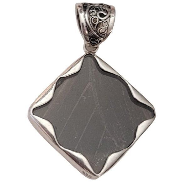 Sterling Silver Butterfly Charm, Blue Wing Large Filigree Bale Pendant E584 - Picture 7 of 9